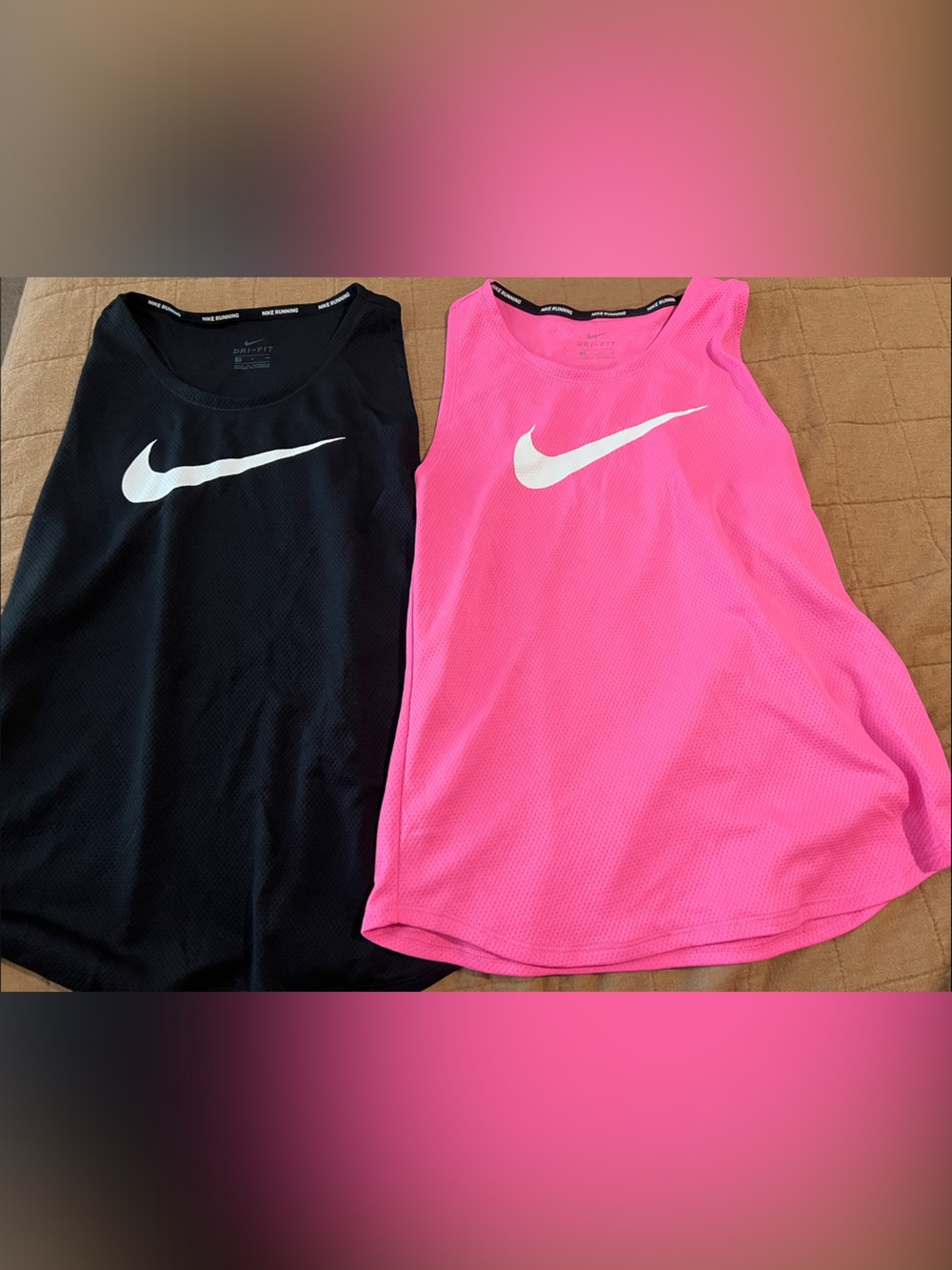 Nike Sleeveless Performance Tops - Black & Pink